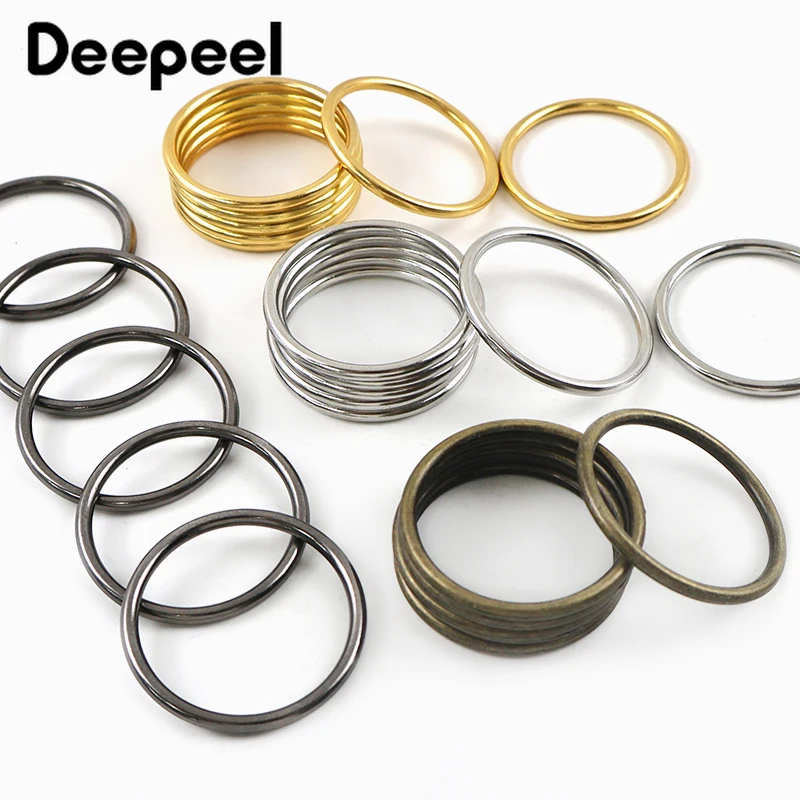 10/20Pcs 20-50mm O Ring Metal Buckles Keychain Connector Bag Strap Carabiner Clip Leather Crafts Loop Clasp Hardware Accessories
