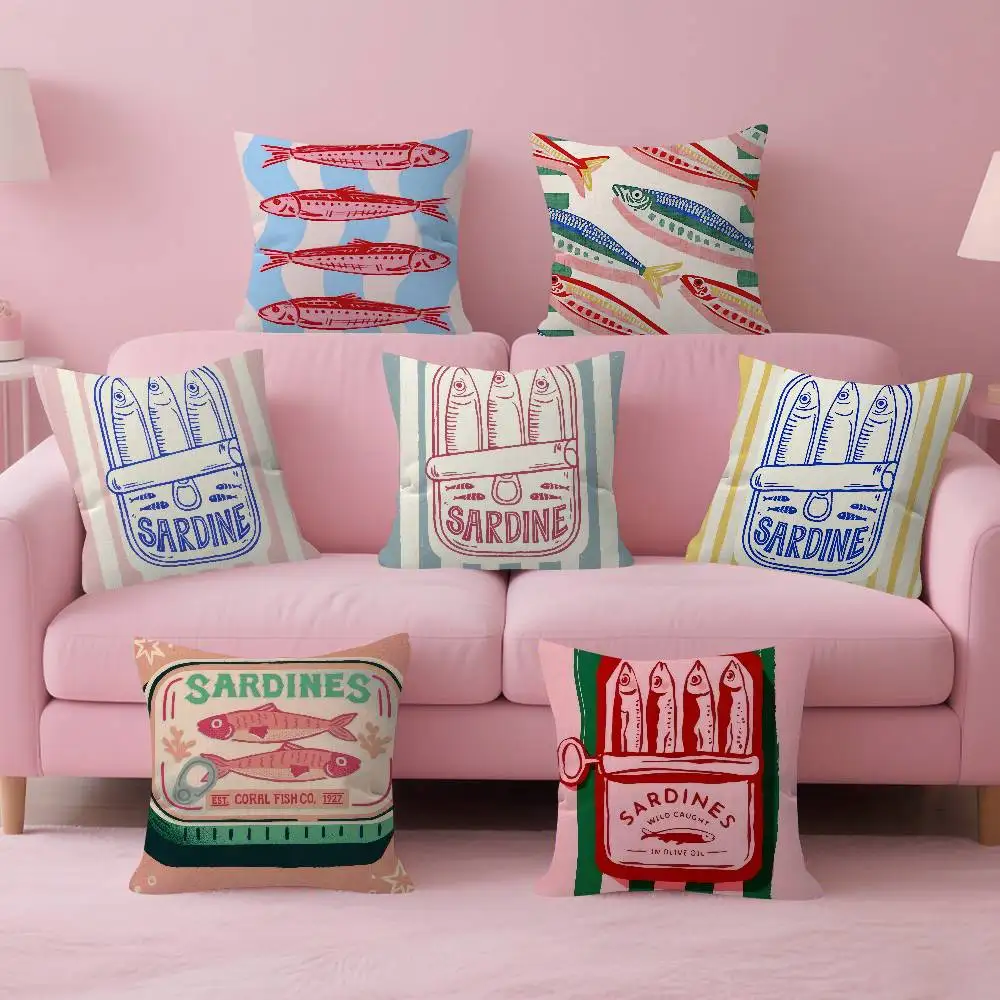 CoastalCharm Sardine Can  Maple Design Cushion Cover Happy Autumn Harvest decor Holiday Decorati Pillow Cover