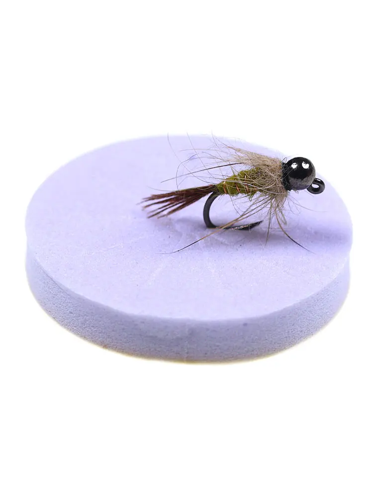 Bimoo 6 pièces # 14 tête de perle de tungstène oreille de lièvre gabarit nymphe mouche sans ardillon évier rapide humide Euro nymphe mouche truite Panfish leurres de pêche