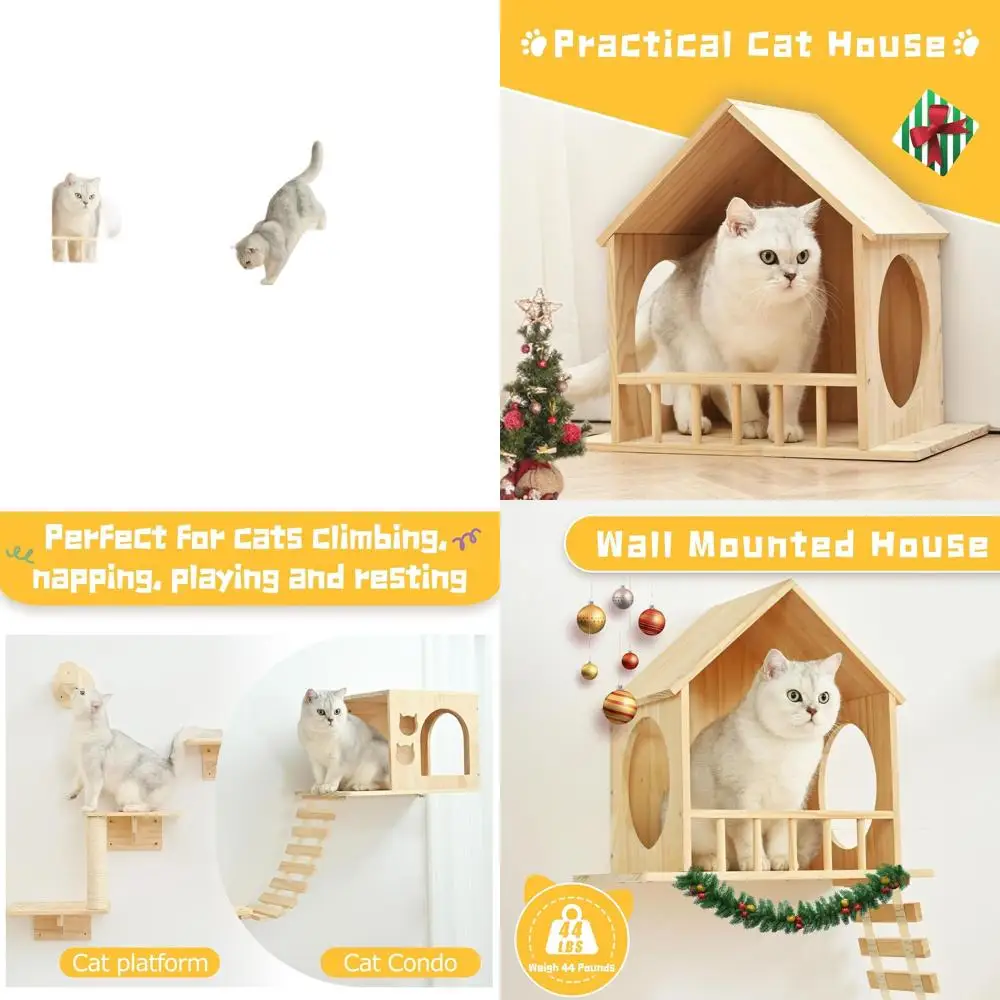 

Large Cat Wall Furniture with 2 Condos, Climbing Perch, Scratching Posts & Activity Tree