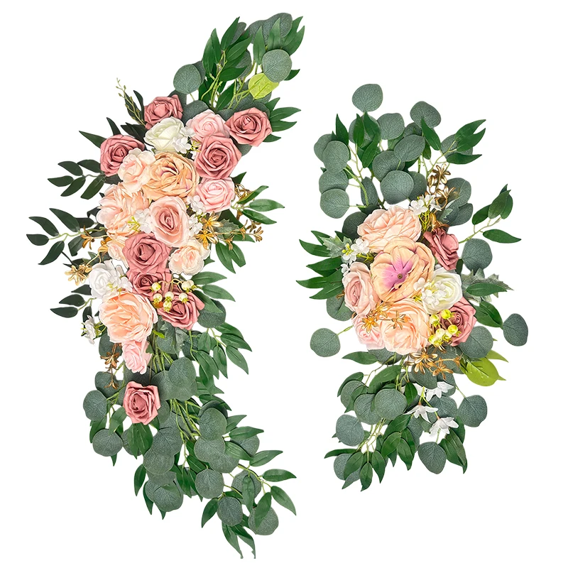 

2 шт., свадебная арка, украшение, цветы, домашний декор, набор искусственных цветов розы, венки для уличной свадьбы, приветственные знаки, украшения