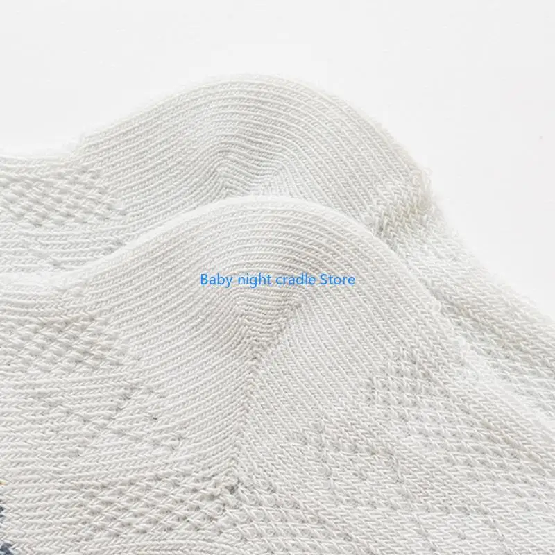 

J2FF Infant Cartoon Socks Nonslip Cotton Socks Stretchy Short Socks Children Mesh Socks 0-5Y Baby Accessories 3Pairs