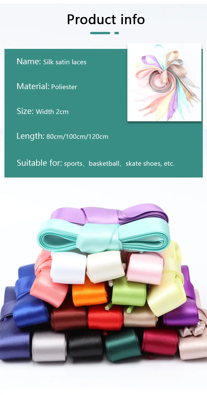 Flaches Seidenband, bunte Schnürsenkel, Candy-Farbverlauf, Satin-Schnürsenkel, Stiefel, Damen-Sneaker, Schnürsenkel, Regenbogen-Schnürsenkel, Schuhband – Detail 5