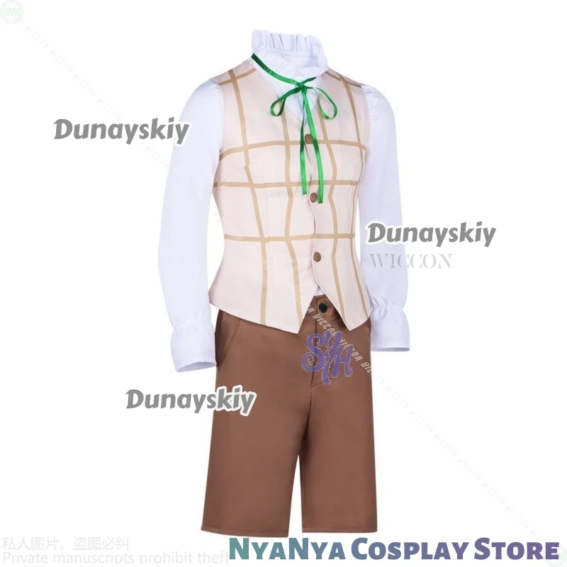 Makoto Kuonji ssiConew Anime Stume Kawaii DK Chaleco a cuadros gótico Corbata verde Pantalones cortos grises DK Uniforme escolar Halloween Navidad