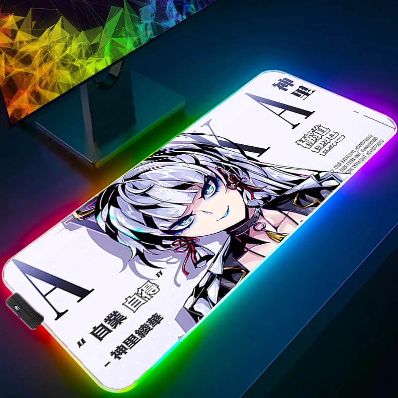 

RGB коврик для мыши аниме сексуальные девушки геймер игровые аксессуары Varmilo клавиатура ПК компьютерный стол коврик ковер подсветка светодиодный коврик для мыши