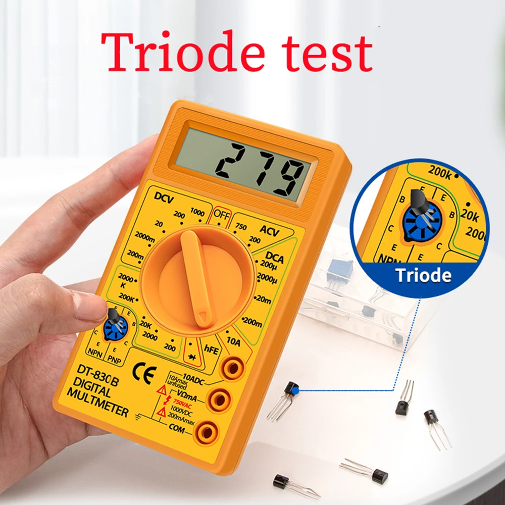 DT830B AC/DC ЖК-цифровой мультиметр 750/1000 В Вольтметр Амперметр Тестер Ом Ручной измеритель высокой безопасности Цифровой мультиметр