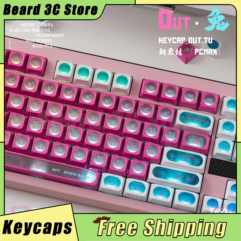 

MONSTER Keycaps OUT! StuPid-Rabbit Mechanical Keyboard Key Cap 135 Keys PBT Original Factory Height Keycap Custom Pc Accessories