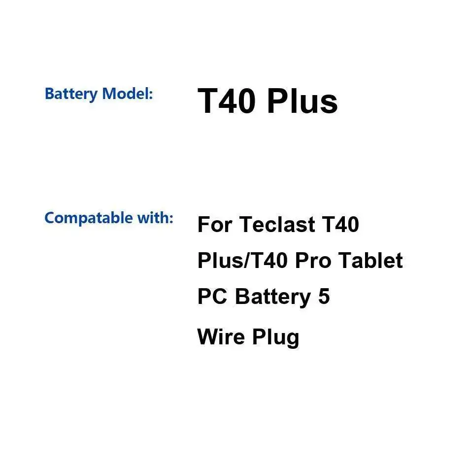 

Аккумулятор для ноутбука 9000 мАч, быстрая зарядка для Teclast T40 Plus Pro, планшетный ПК, 5-проводная вилка