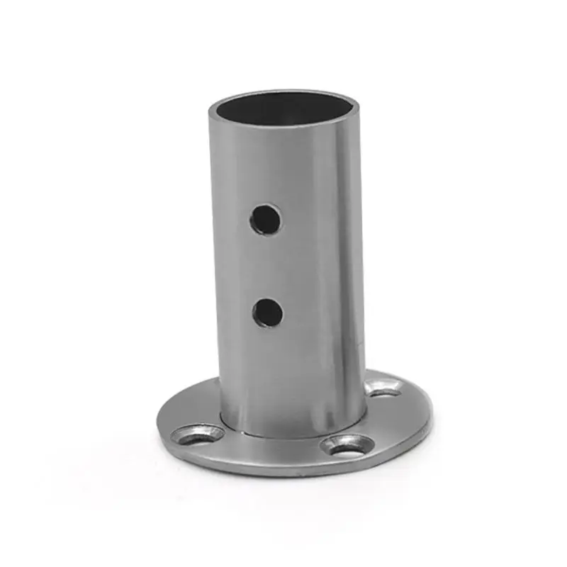 2Pcs/lots Stainless Steel Clothes Rod Pipe Seat Brackets Tube Rid Pole Socket Holder Household Wardrobe Hanging Rod Seat Support