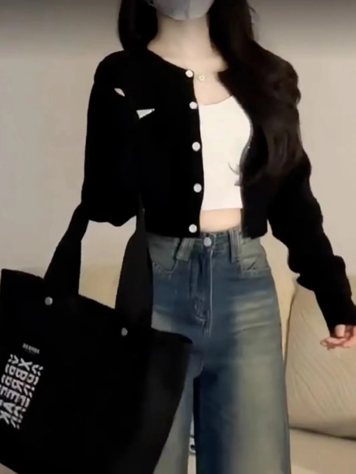 Bla ort Knitted Sweater Coat Women's Early Autumn 2024 New Thin Small Outerwear Cardigan Top Korean Sle Commute Faion