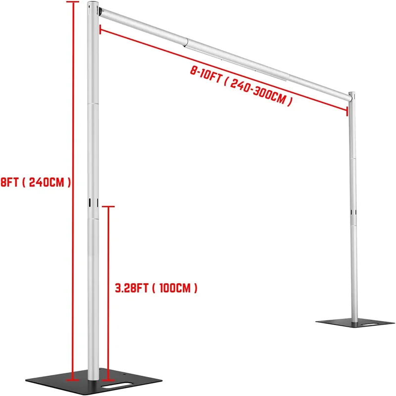 Pipe and Drape Backdrop Stand Kit 8ft x 10ft, Heavy Duty Wedding Backdrop for Events Decoration Backdrop Frame