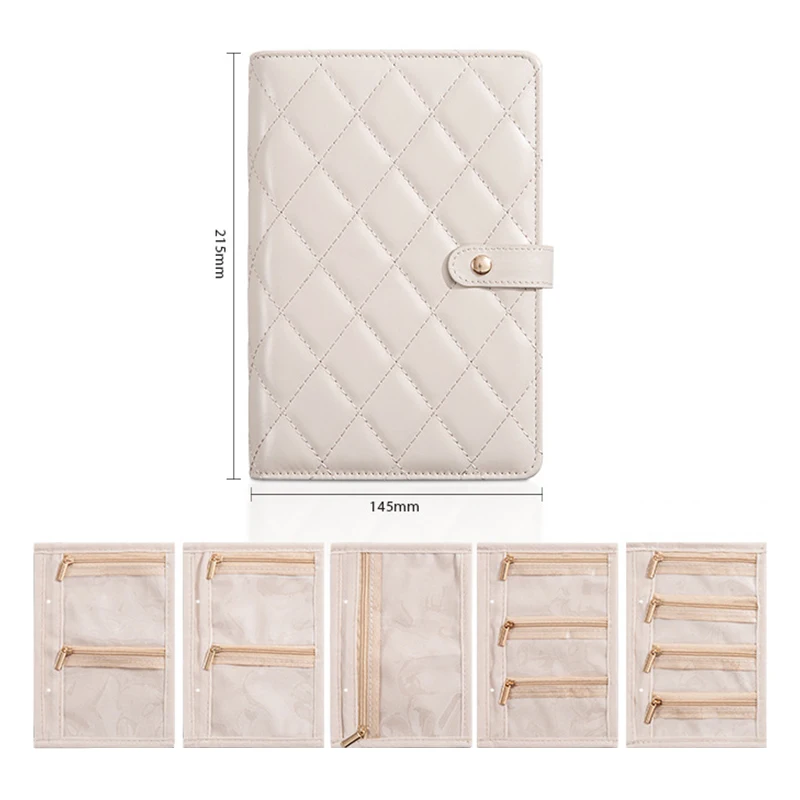 كتاب تخزين المجوهرات المحمول المصنوع من جلد البولي يوريثان، لفة تنظيم المجوهرات، حقيبة تخزين المجوهرات الصغيرة المضادة للأكسدة