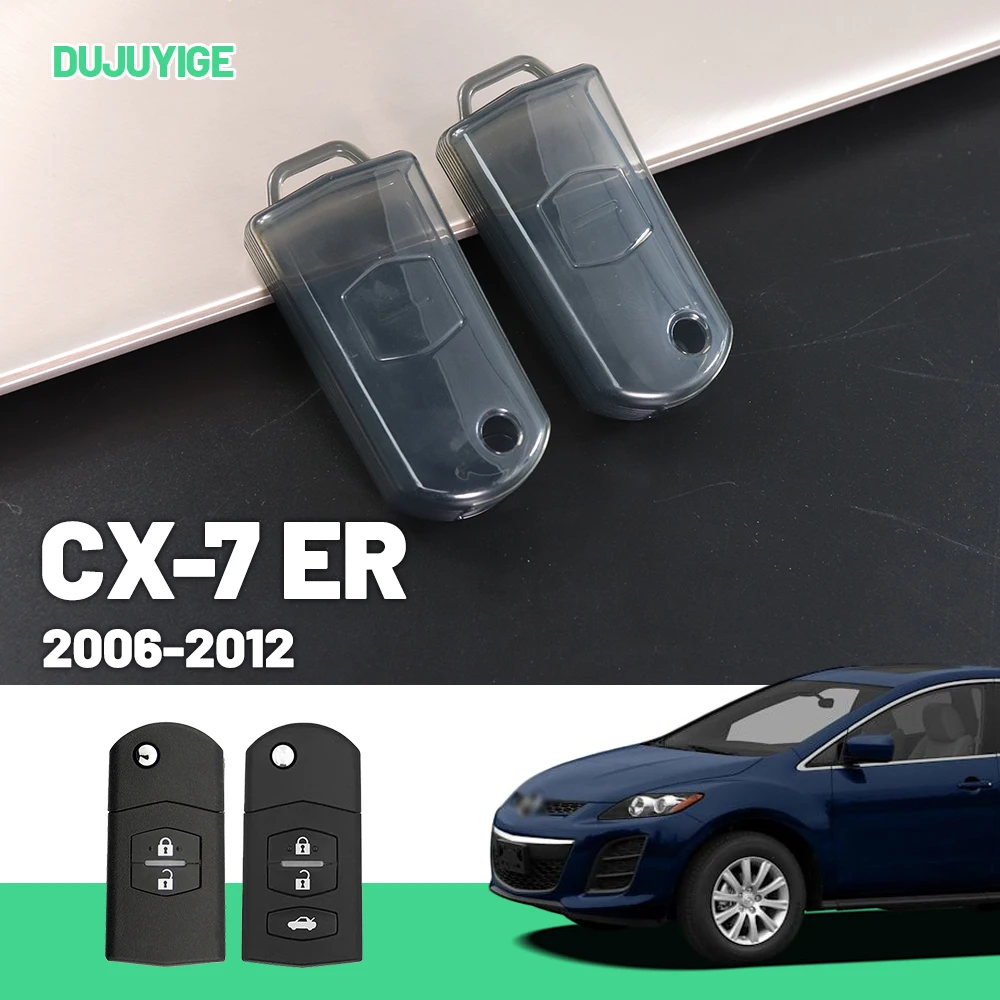 

Clear TPU Car Key Case For Mazda CX-7 CX7 ER 2006-2012 Key Fob Cover Protector Shell Auto Accessories 2007 2008 2009 2010 2011