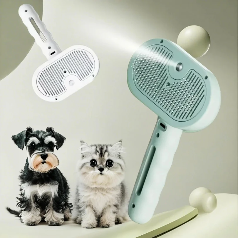 

Pet Spray Hair Comb Pet Hair Remover Cleaning Brush Cats Grooming Dog Accessories Tools Dematting Water Mist Humidifier Comb