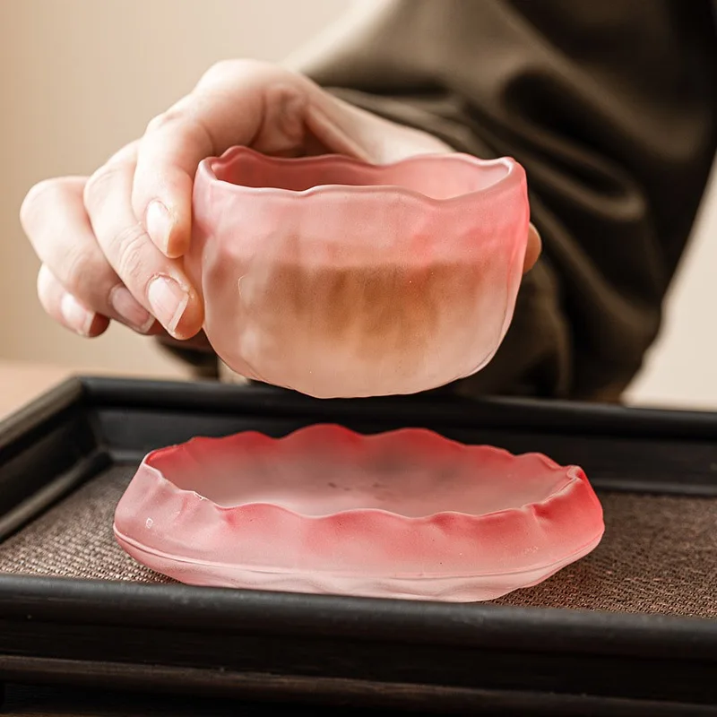 

Crystal glazed glacier cup pink small teacup lady owner household water cup, gift for girlfriend 60ml