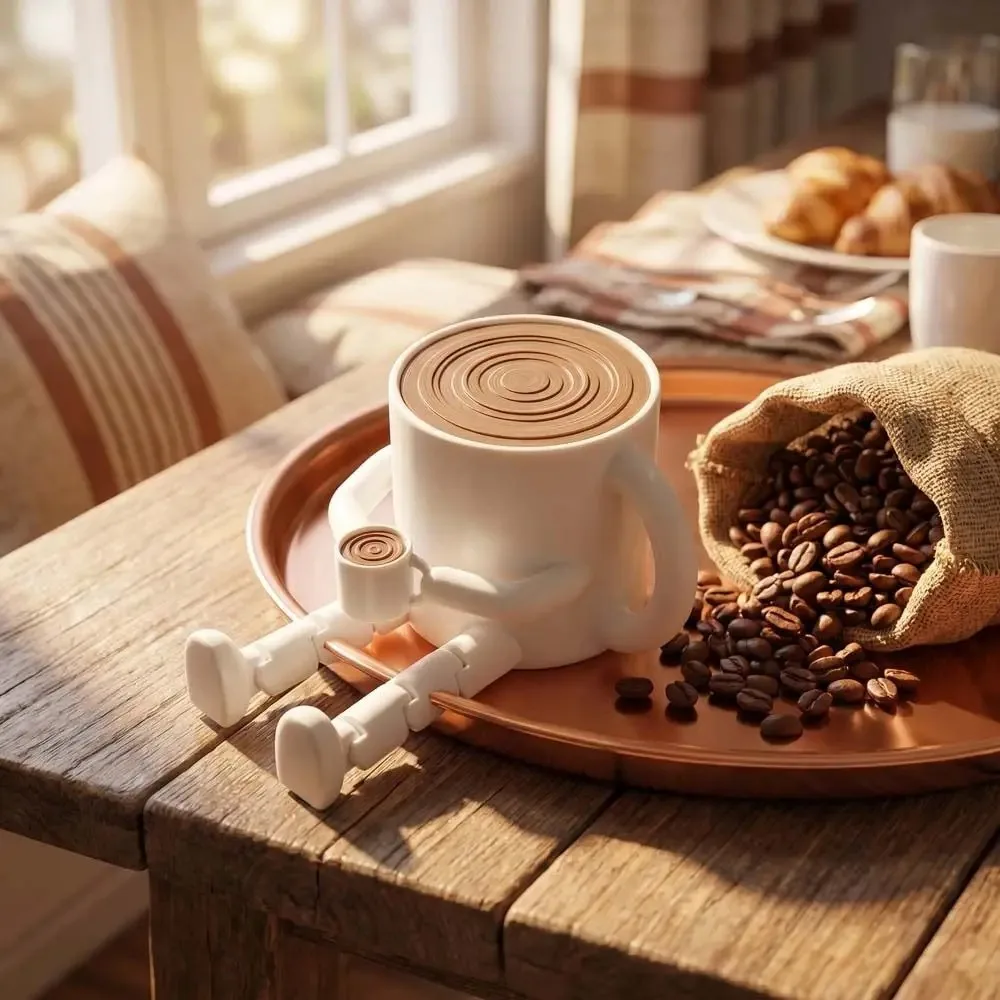 3D Printing Coffee Bean Ornaments Funny Multi Functional Coffee cup Ornament Sculpture Model Home Decorations For Home