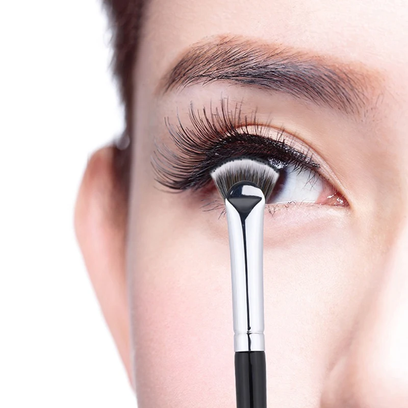 1 cepillo de pestañas en forma de abanico suave sin caída belleza profesional pinceles de maquillaje de pestañas máscara resaltador herramienta para difuminar en polvo