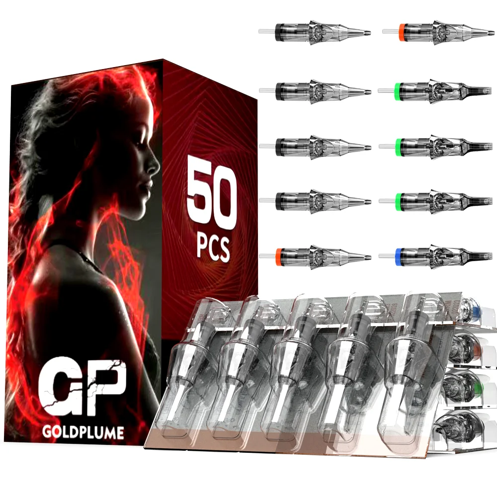 

GoldPlume 50 Pieces Assorted Tattoo Needle Cartridge RL RS RM M1 Multi Size Tattoo Needle Core Tattoo Machine Replacement Needles Tattoo Art Supplies