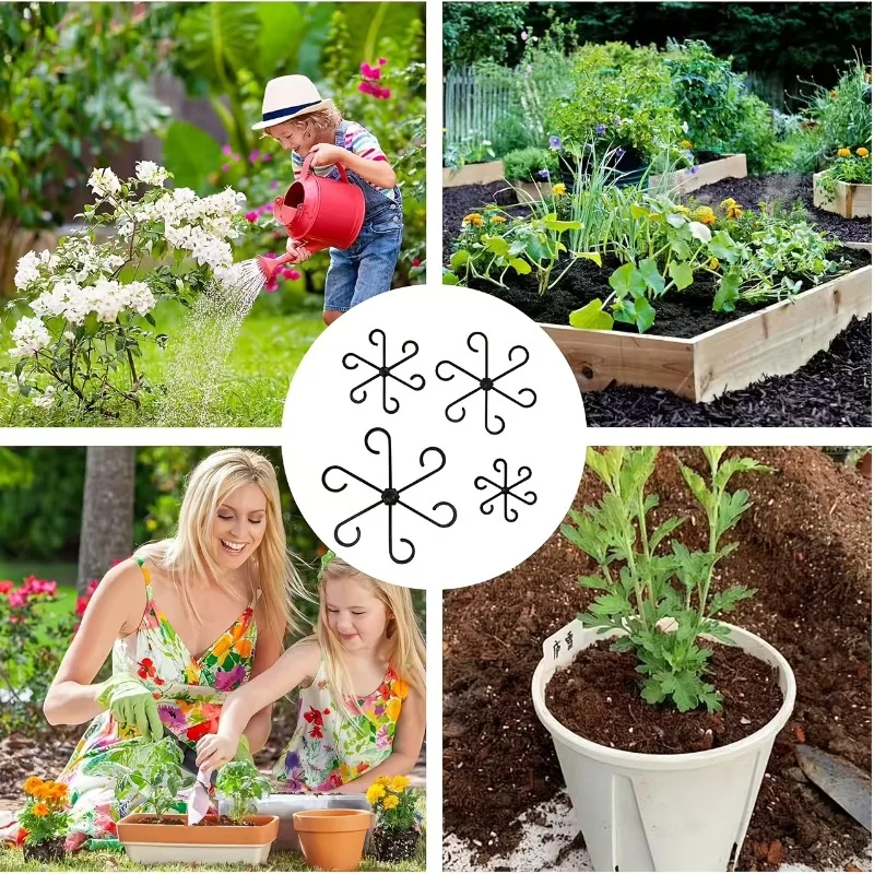 4er-Pack Pflanzenstützstäbe - Verstellbarer Anti-Kipp-Blumenständer für Hydrokultur-/Gartenpflanzen, Grüner Faltbarer Fixierer – Detail 4