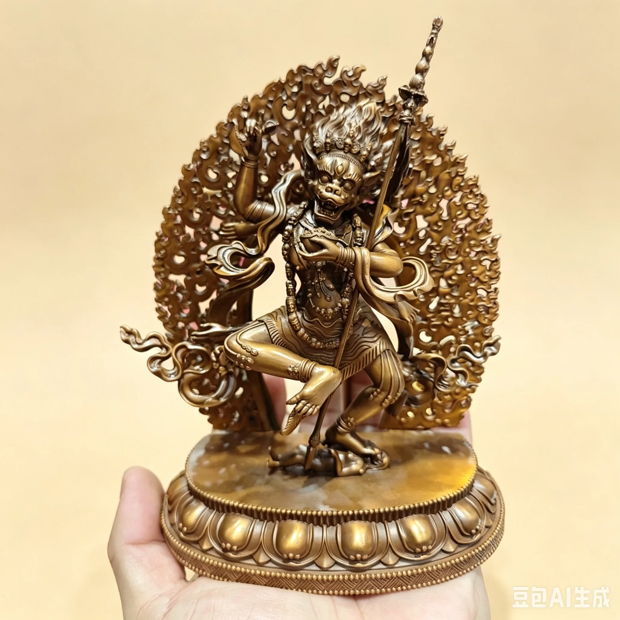 TOP Exquisite Copper carving rare Buddha statue Prajna Buddha Simhavaktra Dakini Tibetan Buddhist lama monk worship altar