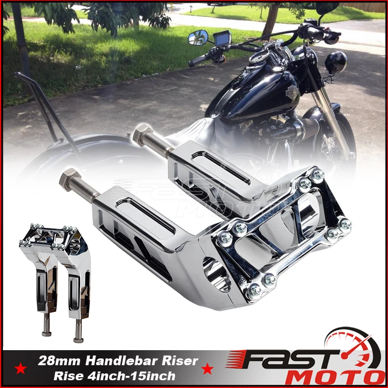 

For Harley Dyna Low Rider Super Glide Softail Touring Cafe Racer 28mm 1-1/8'' Handle Bar Riser Handlebar T-Bar Pullback Riser