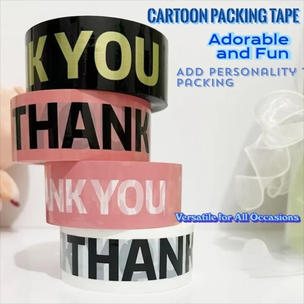 เทปบรรจุภัณฑ์สีสันสดใสน่ารัก เทปตกแต่งความแข็งแรงสูงความหนืดสูง วัสดุ OPP เทปขอบคุณการตกแต่งกล่อง