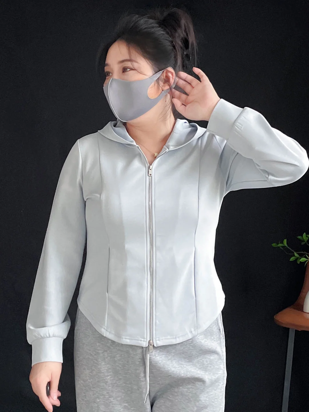 

plus Size Women's Hoodie Slim Fit High Waist ort Sle Spring Casual Wear Comfortable Breathable Korean Sle Street Faion