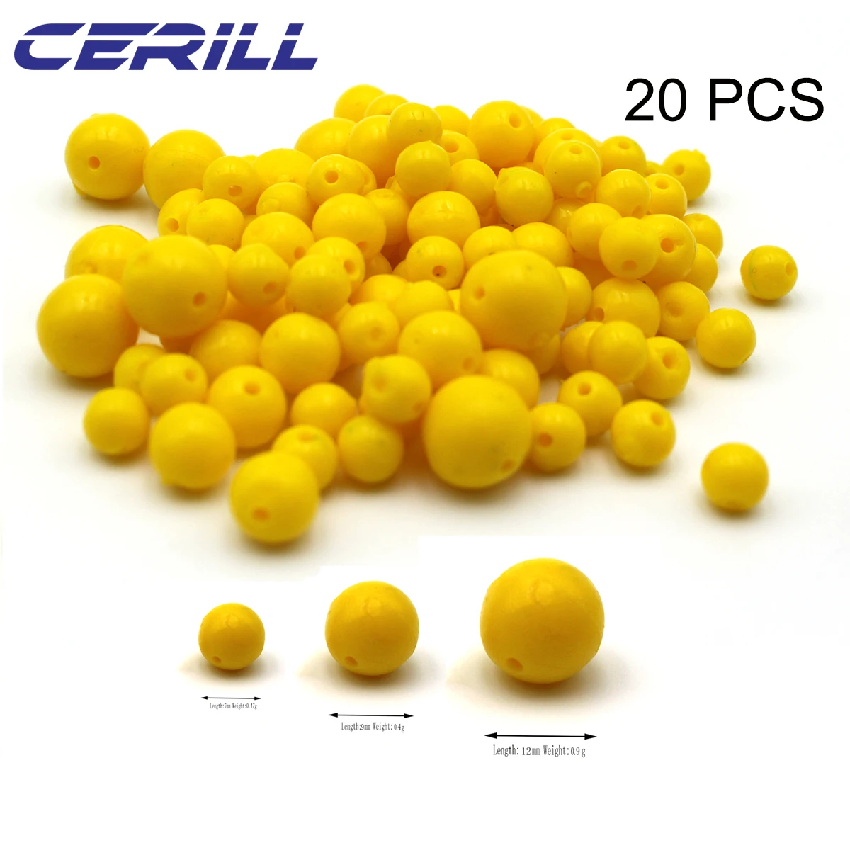 20 PCs Cerill Corn Carp Floating Soft Fishing Lures 7-15mm Artificial Smell Worm Baits Ball Plastic Silicone Swimbait Tackle