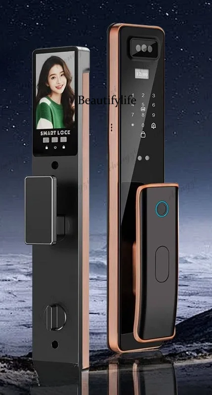 Facial recognition smart lock Fully automatic visual cat eye fingerprint lock Household fingerprint password door lock
