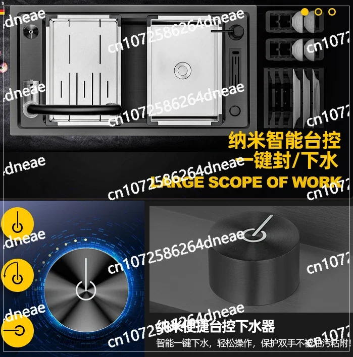 stepped handmade sink kitchen sink sink Black nano 304 stainless steel