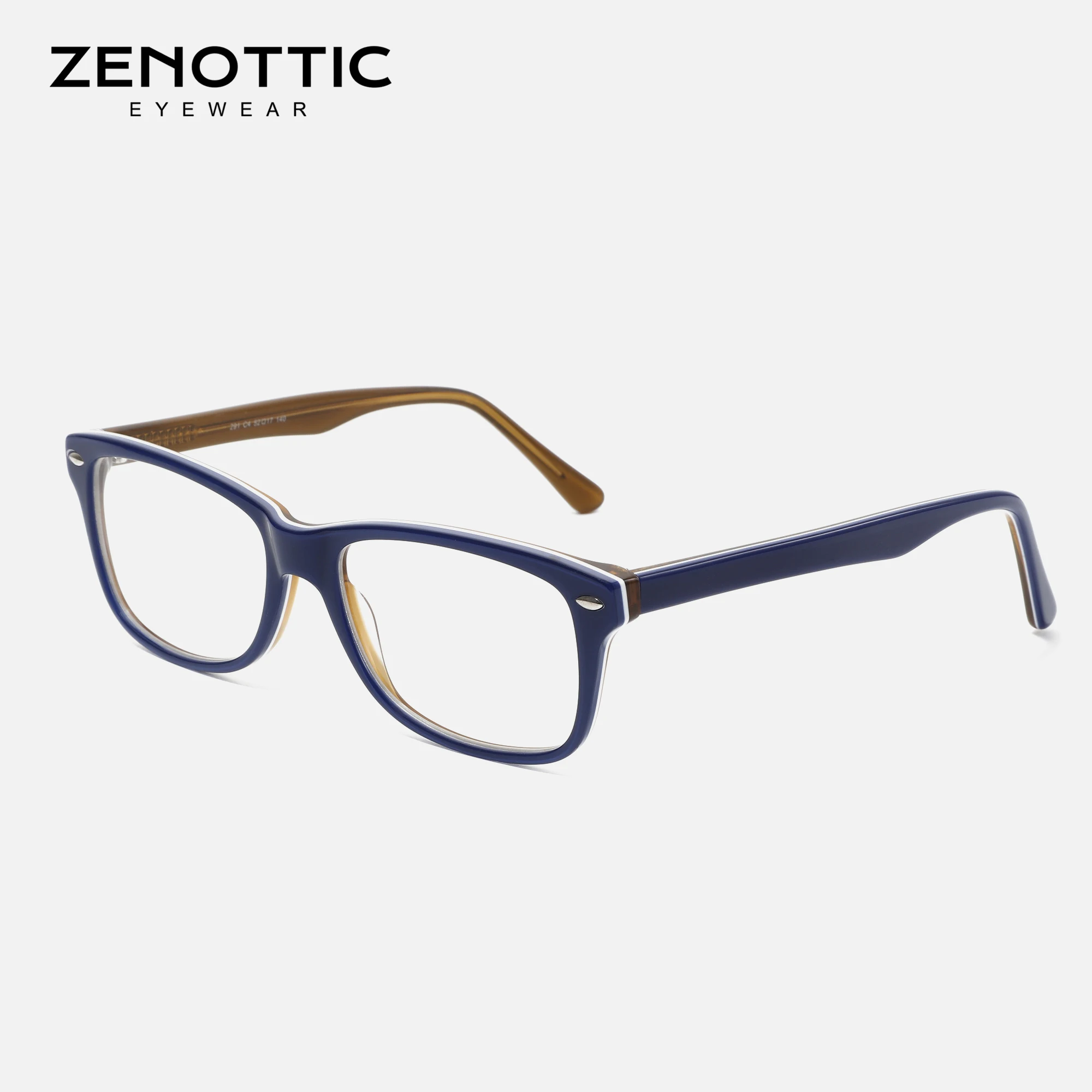 ZENOTTIC النساء يدوية الرجال خمر مربع نظارات إطار كامل حافة الرجعية خلات قصر النظر النظارات إطارات