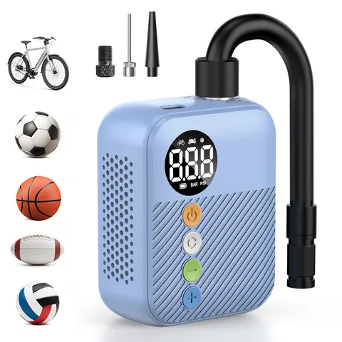 Carsun Mini Electric Bike Air Pump Wireless Portable 150Psi Tire Inflator with 480Mah Rechargeable Battery & Digital Display