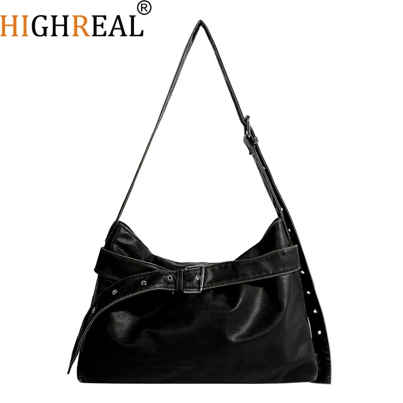 

Large Capacity PU Leather Tote Bags for Women Soft Black Shoulder Bag Big Crossbody Bag New Shopper Purses Female Hobos Handbags
