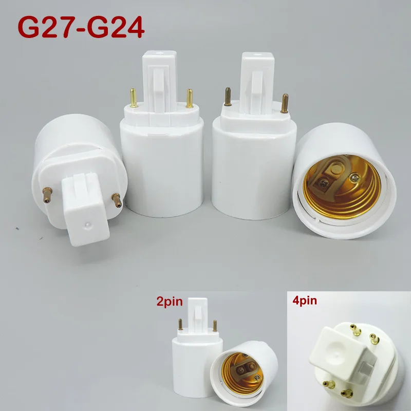 2pin 4pin G24 To E27 Lamp base bulb Socket G24 Adapter Screw power Holder Retardant Converter Light Bulb Halogen CFL Lamp k