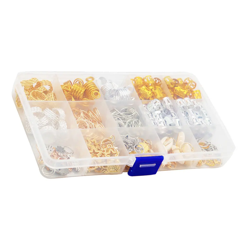 

280Pcs Hair Jewelry Rings Set Professional Dreadlocks Braiding Rings for Hair Accessories Dreadlocks Supply Curly Straight