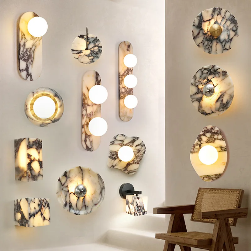 Nordic Minimalism LED Wall Lamps Indoor Bedroom Bathroom Lighting Fixture Marble Living Room Lights Lampara Pared view 6