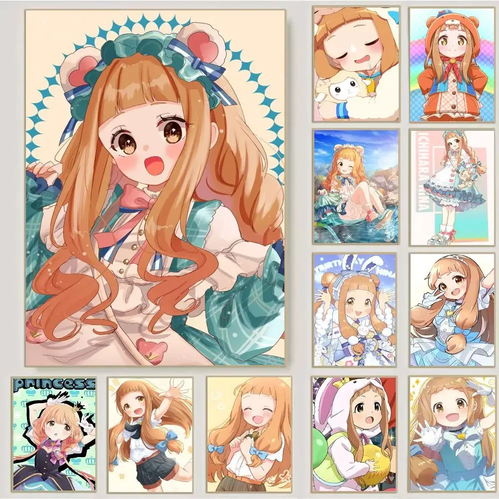 Anime The Idolmaster Cinderella Girl Nina Ichihara Poster Waterproof Sticky Print For Bedroom Living Room Hallway Bar Home Decor