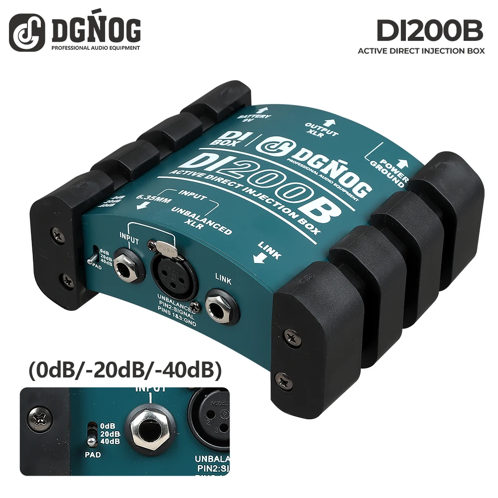 dgnog-di200b-single-channel-passive-di-box-direct-injection-audio-box-balanced-unbalanced-signal-converter-with-xlr-interface