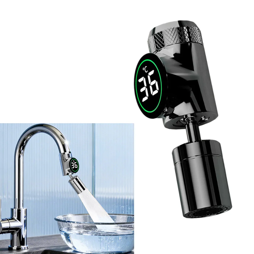 Digital Faucet Extender With Real-Time Temperature Display And Anti-Splash Settings Compatible With 22mm Standard Kitchen Sink