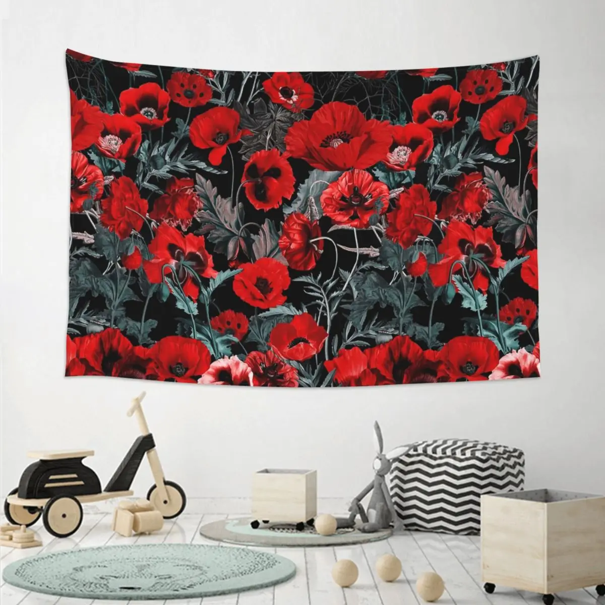 Poppy Gard Tapestry Hippie Wall Hanging Aesthetic Home Decor Tapestries for Living Room Bedroom Dorm Room