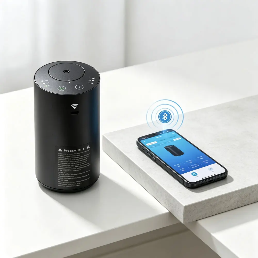 Smart Car Aroma Diffuser App Control Portable Car Usb Rechargeable Electric Mini Ultrasonic Waterless Essential Oil Diffuser