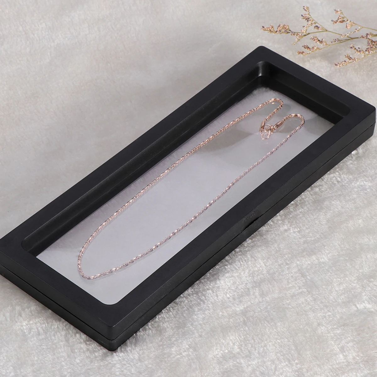 

2 Sets Trinket Frame Floating Black Jewelry Holder Transparent Case Coin Medal 3D Display Display Box Box 3D Effect