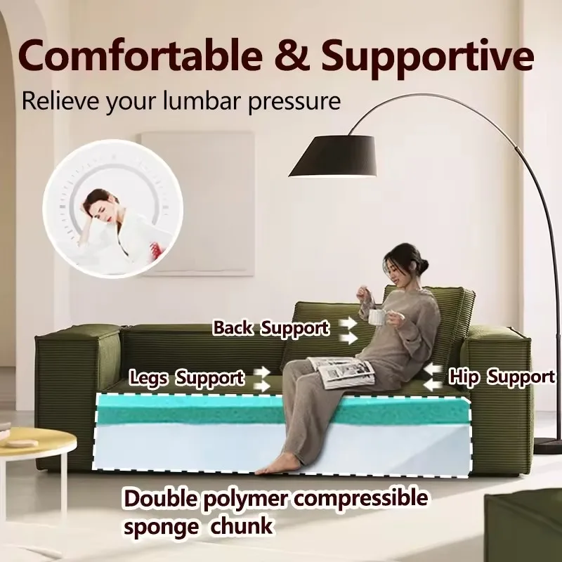 Compression sofa vacuum compression roll bag L-shaped sofa living room small apartment modern minimalist straight row fabric