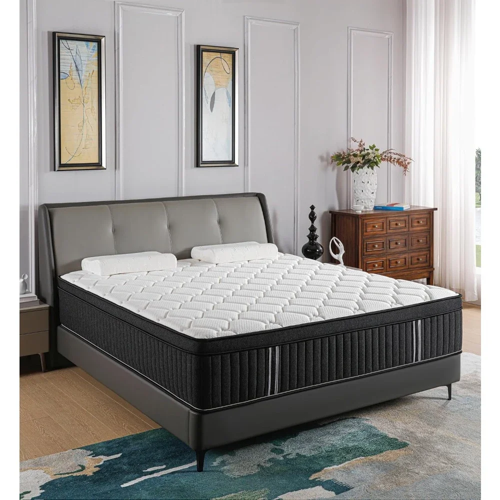 Hybrid Full Mattress in a Box with Memory Foam & Individual Pocket Spring for Edge Support,Pressure Relief