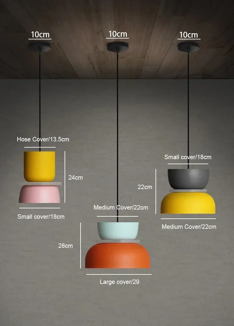 

Nordic Combined Colorful Chandelier Modern Led Hanging Suspension Bedside Living Bedroom Study Bar Dining Room Pendant Lights