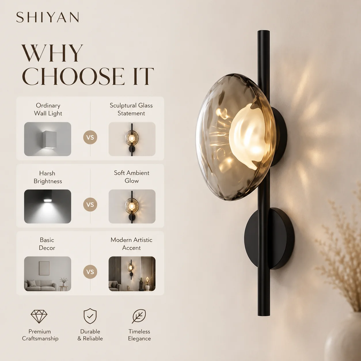 Nordic Modern Shaped Glass Wall Lamp Nordic Living Room Designer Lights for Bedroom and Study Decoration Creative Art Light