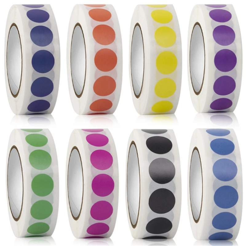 1000 Uds. Etiqueta redonda autoadhesiva punto colorido 13mm para etiquetado archivos