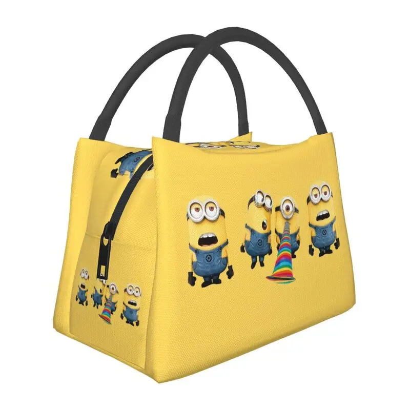 

Animated Comedy Movies Minions Insulated Lunch Bag for Camping Travel Portable Thermal Cooler Bento Box Women