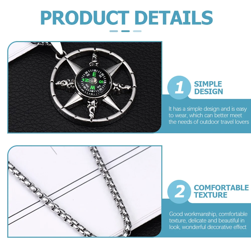 

Нежное красивое ожерелье с компасом для мужчин и женщин из титановой стали, функциональный кулон для выживания, уникальный дизайн, навигационный подарок