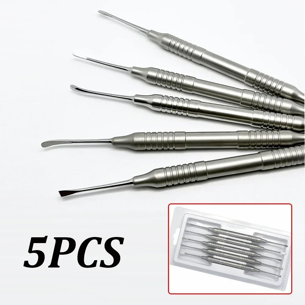 

5Pcs Dental Periodontal Double End Instruments Implant Periosteal Separator Dentist Lab Stainless Steel Tools